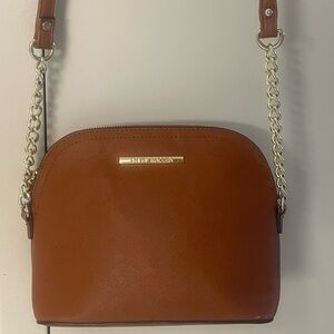 Steve Madden Tan Dome Crossbody Bag with Gold Accents